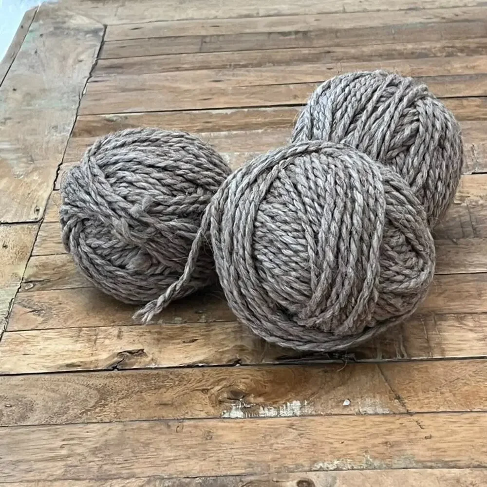 Natural 2 Ply Wool Yarn Ball Handspun Handmade 300 Grams